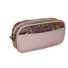 High quality Fashionable Style pink cosmetic bag Brushes Tools PU leather Material Women luxury Holographic makeup bag