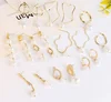 Circle Square Natural Freshwater Pearl Dangle Earrings For Women Girl Gift