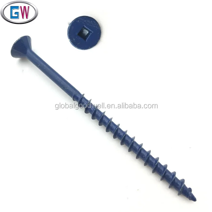 Robertson Square Drive Head Green Blule Coated Decking Wood Screws