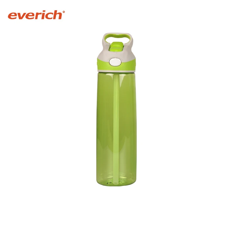 Sports Plastic Water Bottle Cap With Clip Straw And Easy Carry Handle