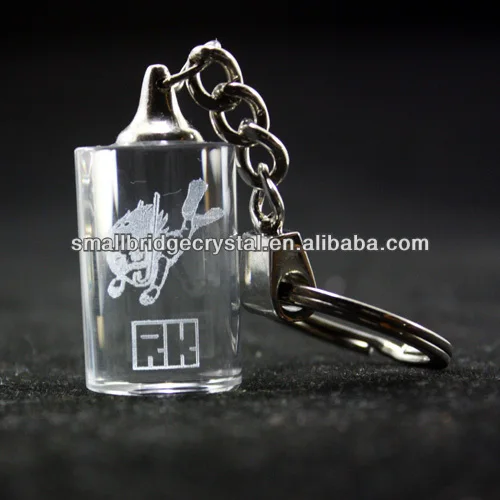 product personalized 3d laser engraved crystal glass keychain gifts-21