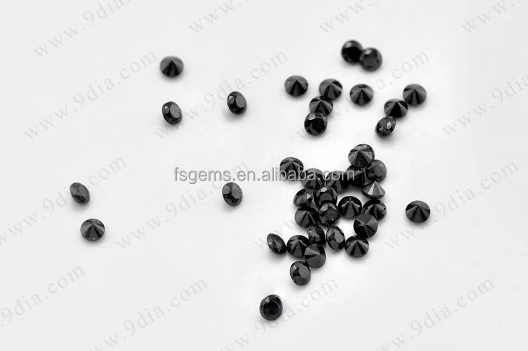 Wholesale Natural Gemstone Beads Large Stock with Factory Price 1.00mm Round Cut Black Sapphire