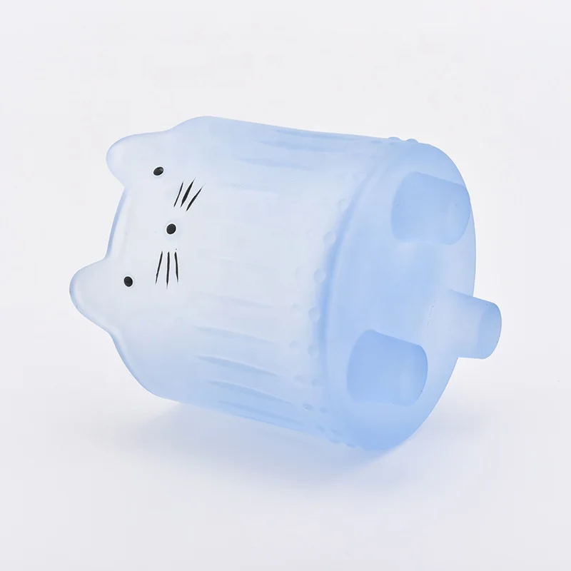 Cylinder customized pig-shape candle vessel glass candle holder wedding centerpieces