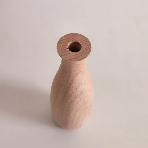 custom beech wood vase, wooden vase for dry flower