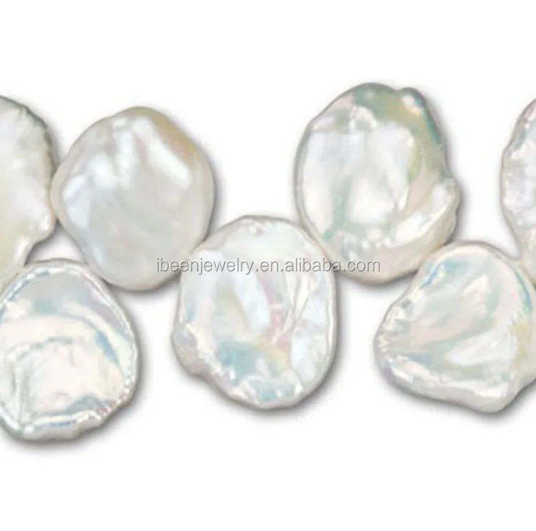
16mm White Color Temporary Strung 39cm Long without Clasp Large Keshi Pearl real pearl 
