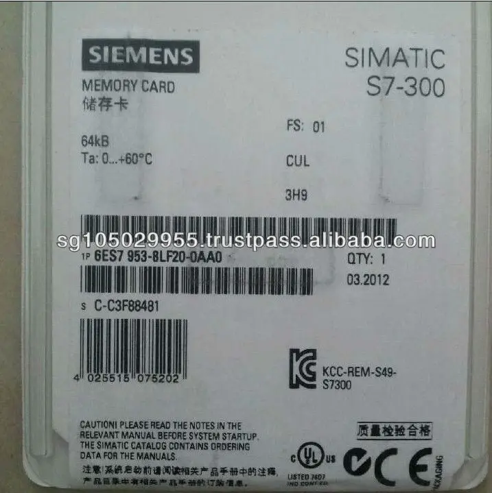 Карта памяти siemens 6es7953 8lg30 0aa0