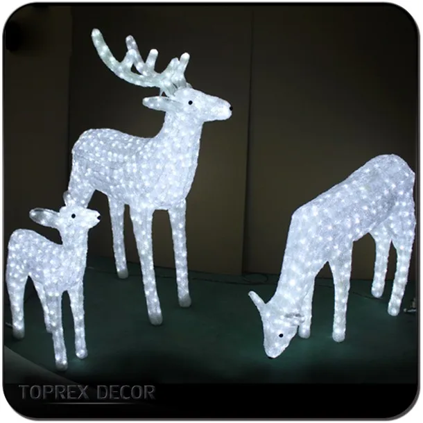 Large Outdoor Christmas Reindeer Light Lighted Outdoor Sleigh Acrylic