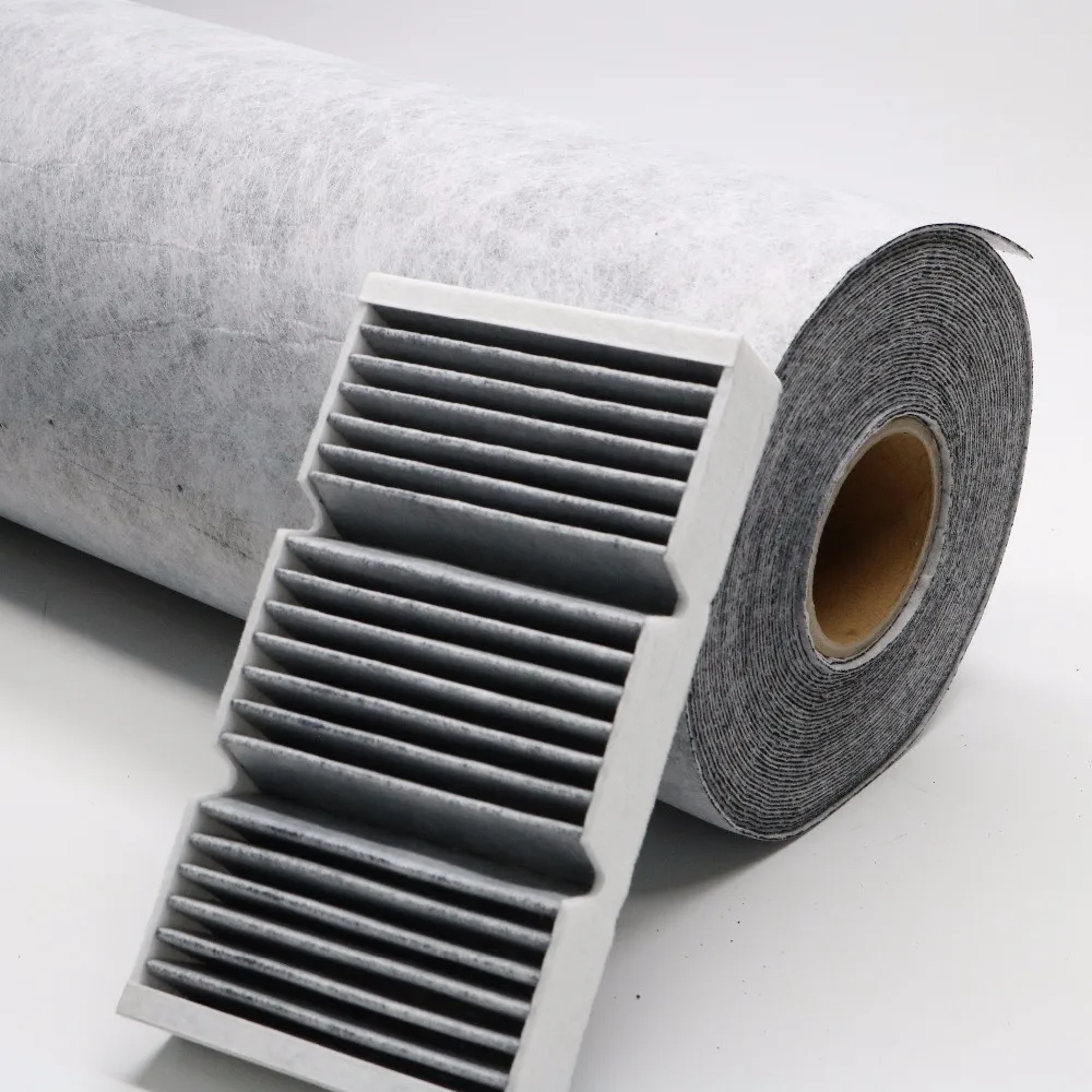 Deodorizing activated carbon cabin filter material sandwich laminated
