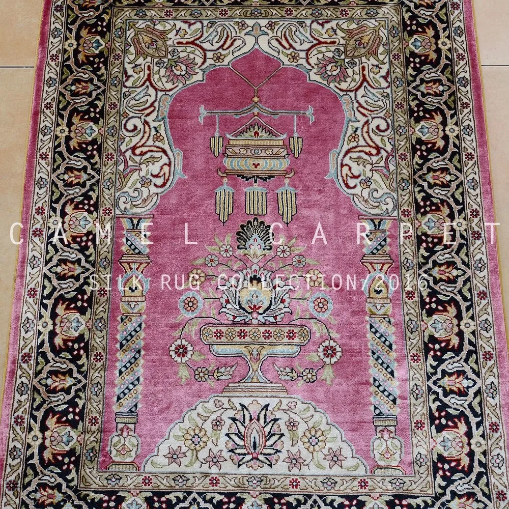 Muslim Prayer Rug 2'x3' Small Size Silk Persian Chinese Carpets