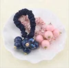 Four Cute Little Plastic Flowers Hair Accessories Set Headdress Barrette Clips Pins Elastics Rope Bands for Girls HA-837