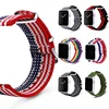 Fashion Sport Flag Stripe Style 2 Piece Nylon Watch Strap for Apple Watch Band 38mm 42mm