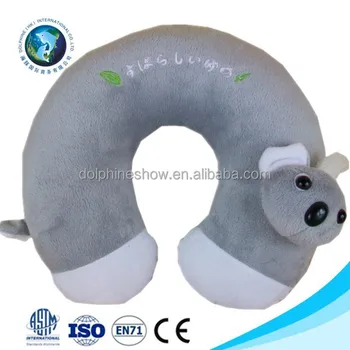 Customize Soft Plush Koala Toy Baby Travel Neck Pillow Cute Grey