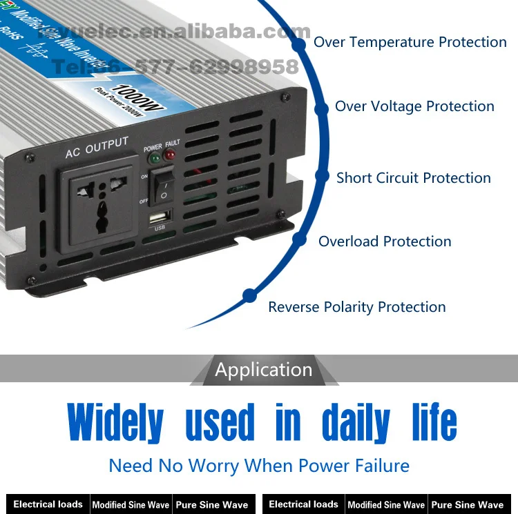 1000w Power Inverter Home Solar Power System 12v 24v 48v Pure Sine Wave