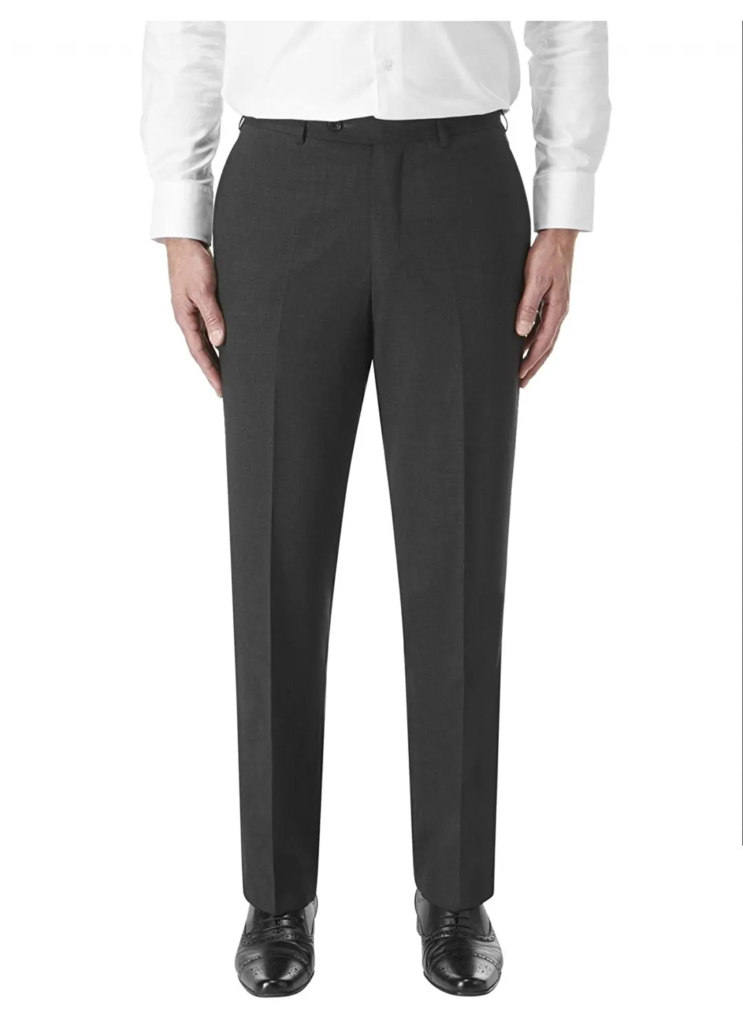 SKOPES Wool Rich Darwin Charcoal Suit Trouser in Waist 30 to 60, S/R/L