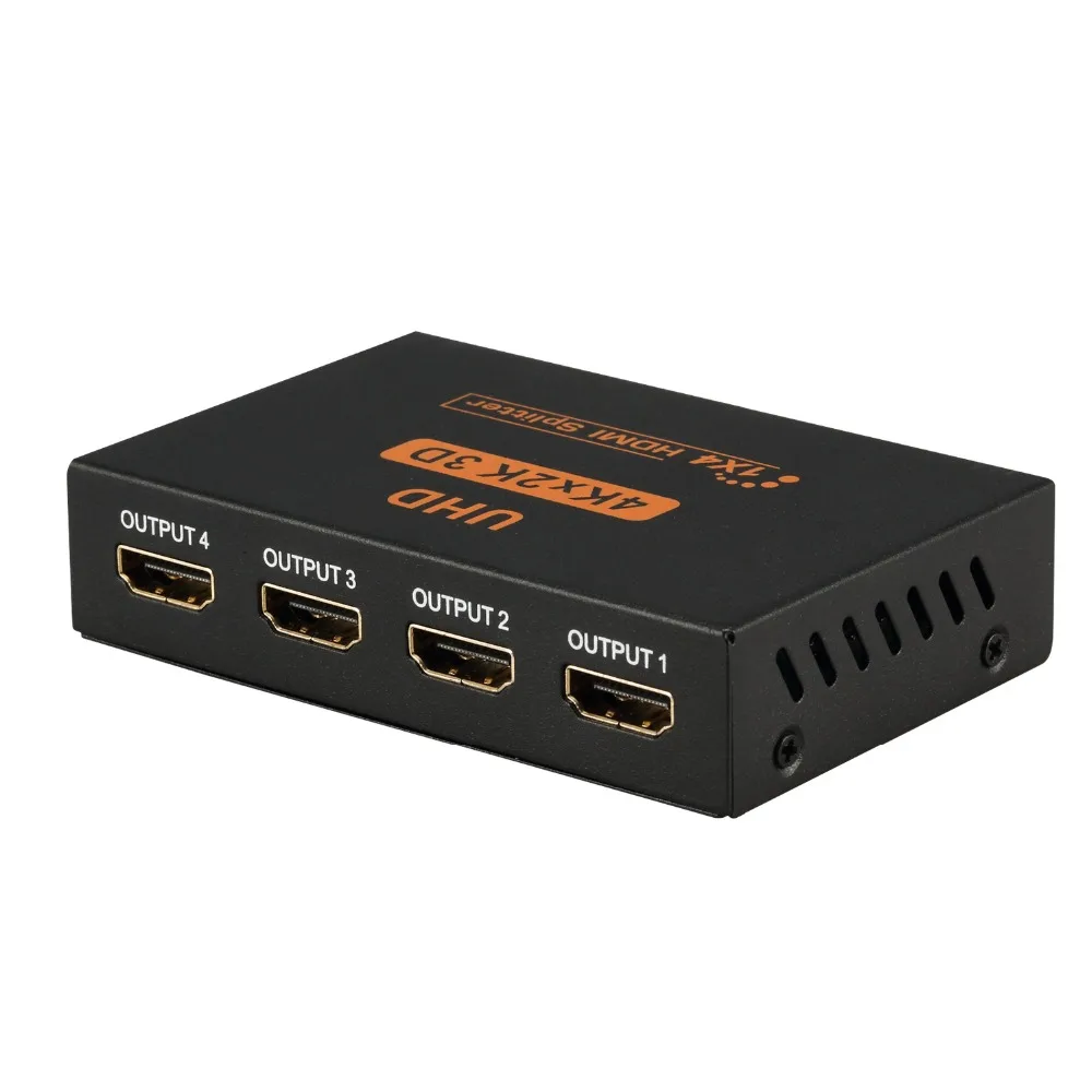 4kX2K Latest Model 3D UHD 1.4V mini HDMI Splitter 1x4 1input 4 output splitter with 5v 1A power