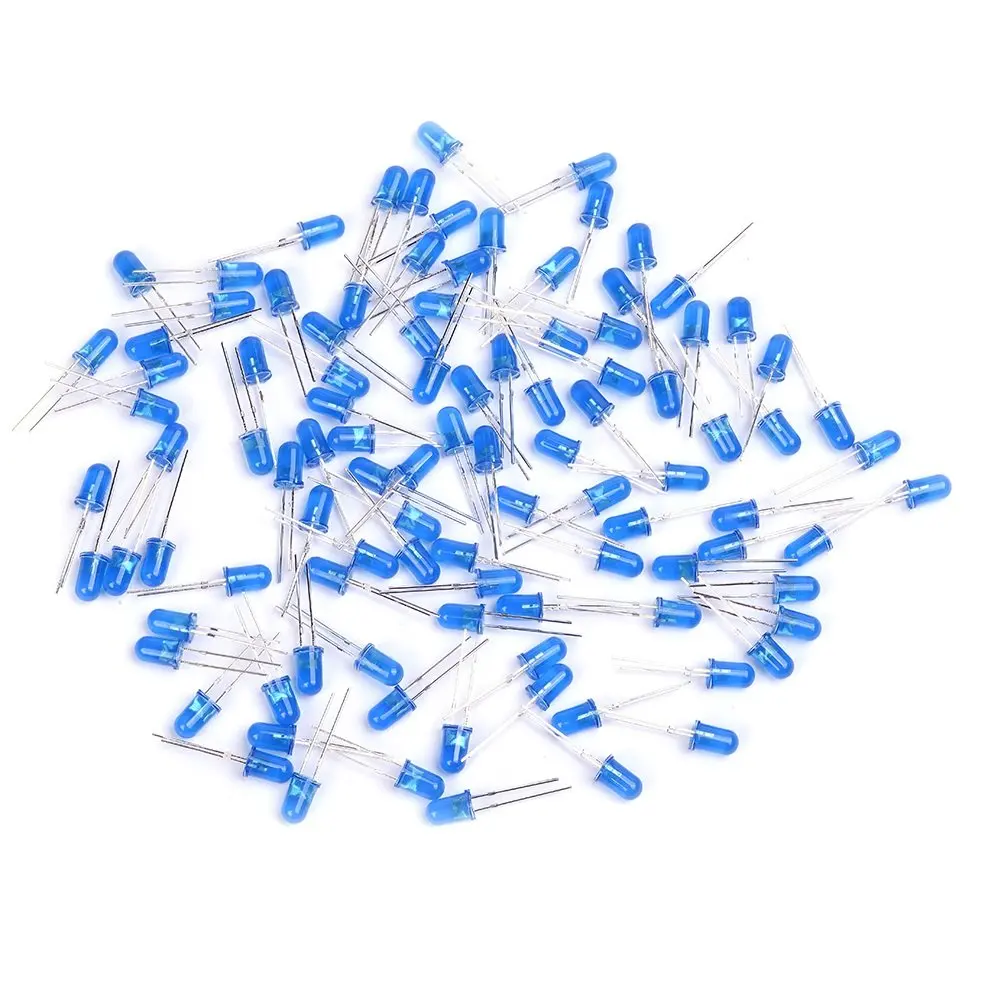 Cylewet 100Pcs 5mm LED Light Emitting Diode Highlight Blue for Arduino (Pack of 100) CYT1041