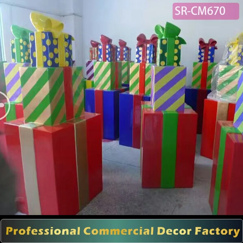 Customize Commercial Shopping Mall Fiberglass Giant Gift Box - Buy