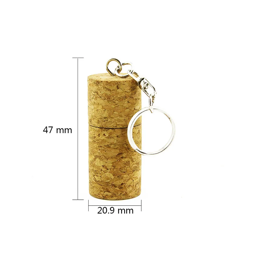 Wooden Cork USB Flash Drive Plug Pendrive 8GB 64GB Memory Stick Logo with Keychain - ANKUX.COM