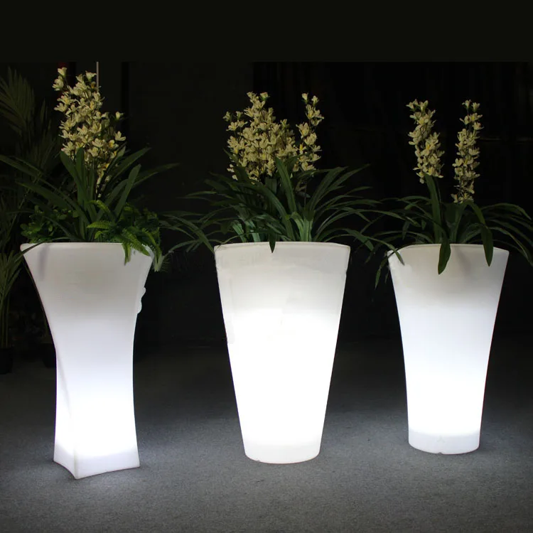 Led Flower Vase Illuminated Wedding Light Stand Glowing Flower Pot