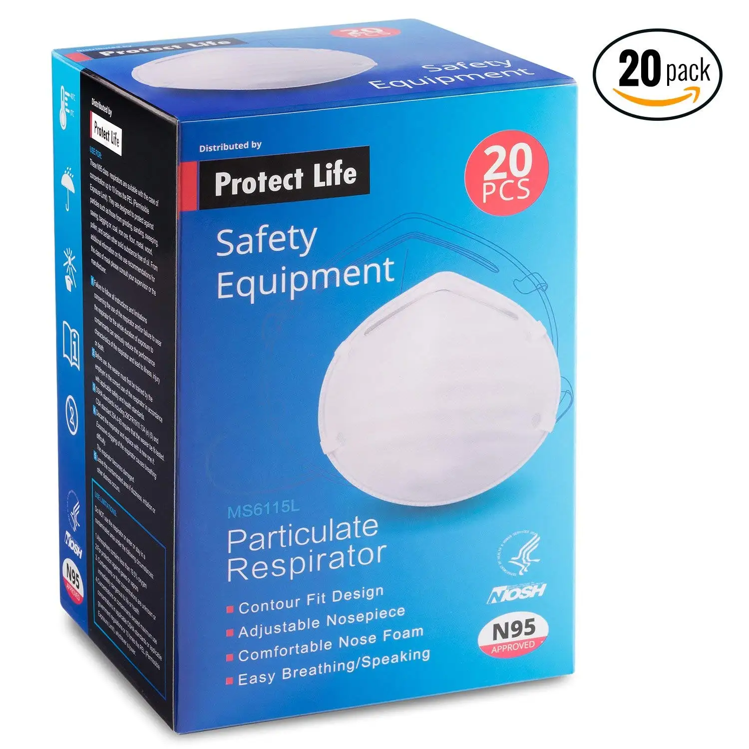 n95 particulate respirator mask - 20 masks - niosh approved by giko n95 particulate respirator mask - 20 masks - niosh approved by giko
