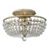 (C)UL&ETL Listed modern crystal bead accents with antique silver leaf finish flush mount ceiling light/light fixture of ceiling
