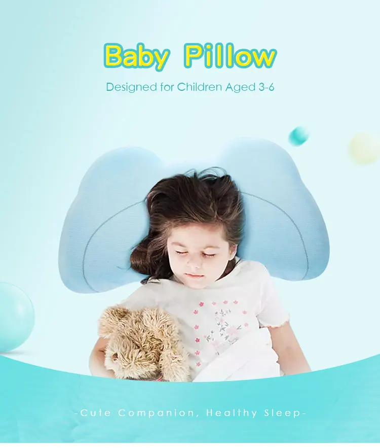 Small Breathable Organic Decorative Toddler Kids Contour Children Pillow Head Support Memory