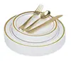 125-Piece Elegant Plastic Plates & Cutlery Set Service for 25 Disposable Place Setting