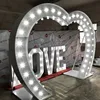 LED illuminated heart shaped wedding arch sign