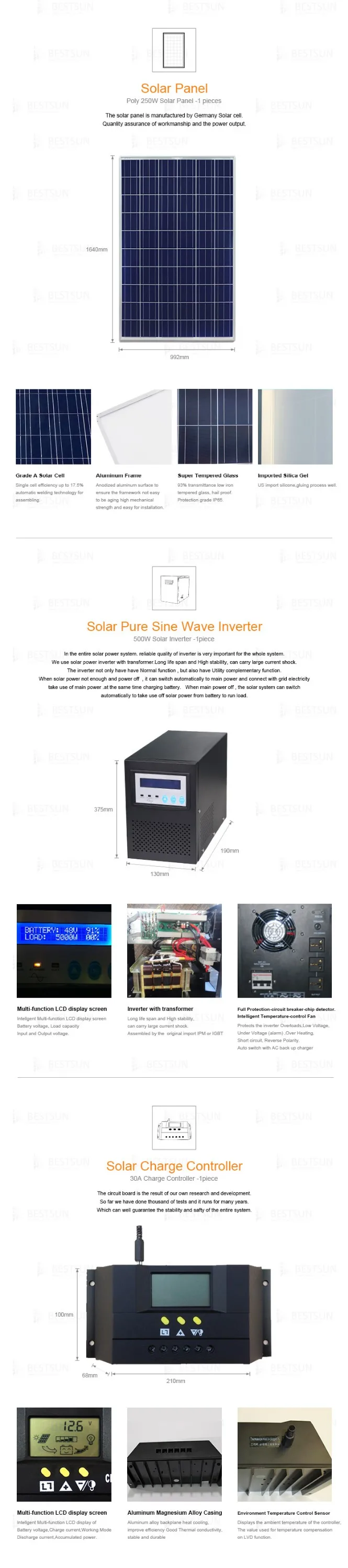 500w Sunpower Solar Panel For Portable Solar Energy Systems Battery Storage Battery Solar System