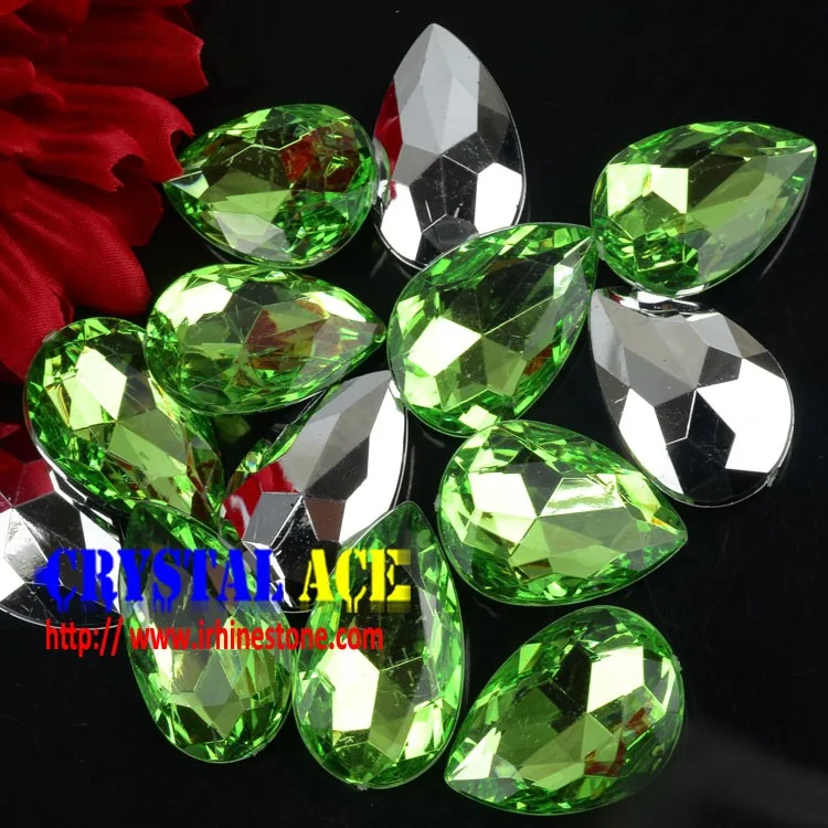 Peridot Water Drop Stones Acrylic Rhinestones China Wholesale