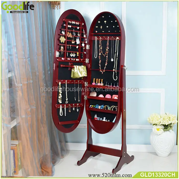 GLD13320 mirror jewelry cabinet