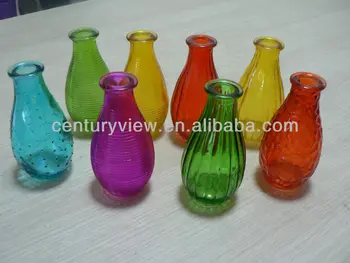 Home Wedding Decorative Colored Glass Bottle Flower Vases Buy