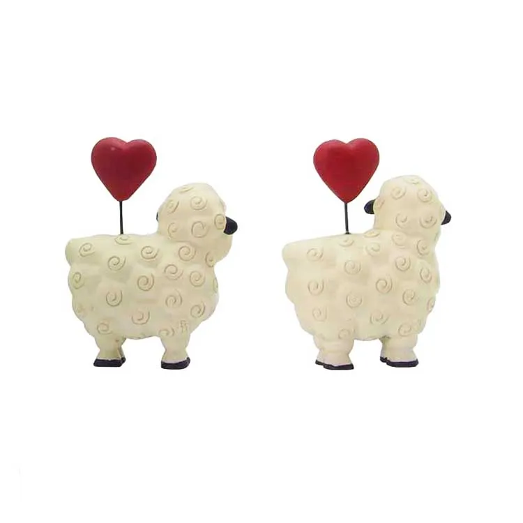2pcs/set 'wise men" and love came down on chrismasmorn' sheep statue with hearts arts and crafts