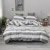 Stripe Yarn Dyed linen hemp Duvet Cover Comforter bedding set, Washed Cotton Wrinkled Look Full/Queen/King in a bag