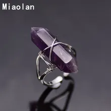 Hot Sell Quartz Crytal Rings Sild Plated Green Blue Pink Black Natural Stone Ring Womens Wedding