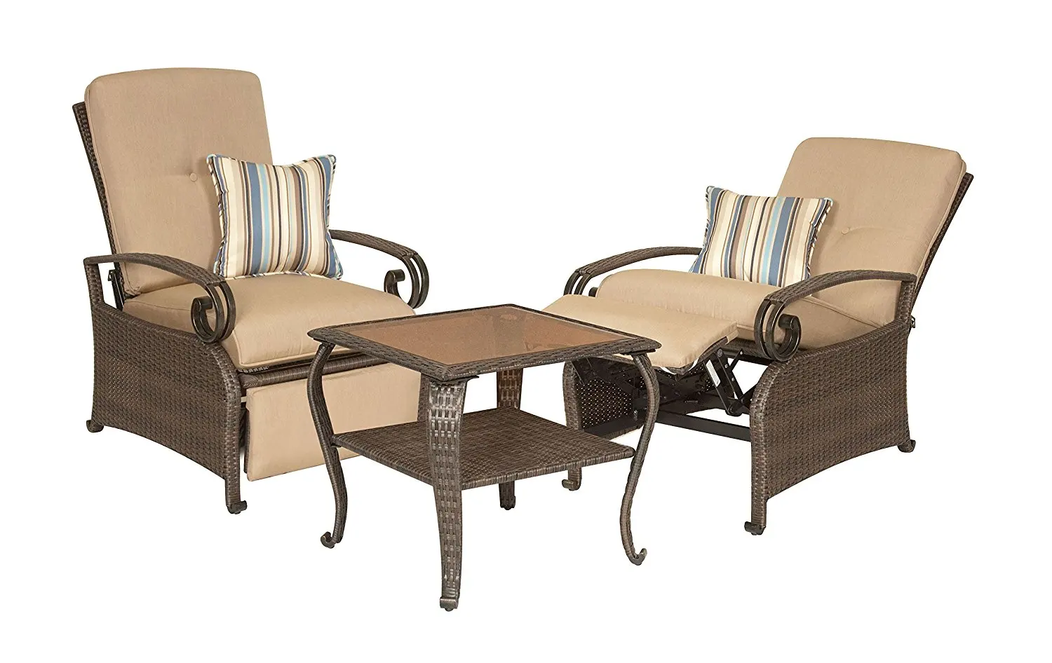 La Z Boy Outdoor Lake Como 6 Piece Deep Seating Resin Wicker La Z Boy Outdoor Lake Como Resin Wicker Combo Two Patio Furniture Recliners And
