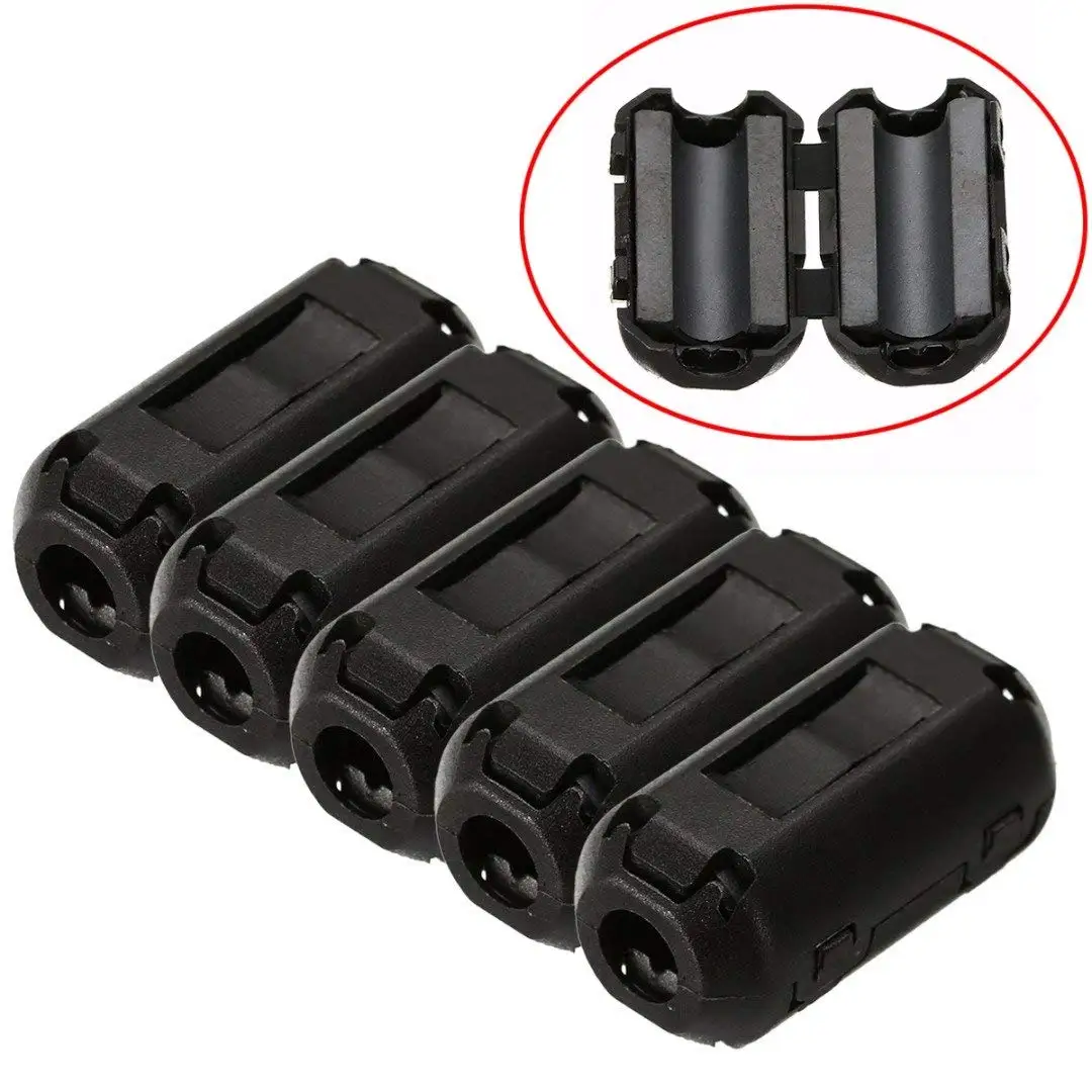 GFORTUN 10pcs Clip-on Ferrite Filter Coil Filter Ring Cores Coil Cable Clips RFI EMI Noise Suppressor UF90B for 9mm Inner Diameter Audio Cable