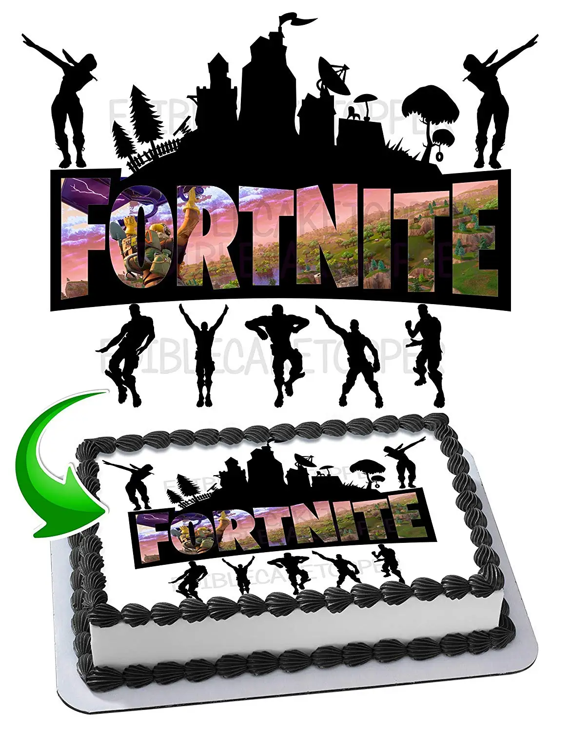 get quotations fortnite battle royale edible cake image cake topper icing sugar paper a4 sheet edible frosting photo - fortnite sheet cakes