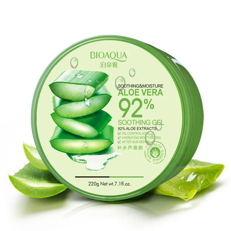 OEM/ODM bioaqua nature aloe vera 92% sooting moisture face skin care pure aloe vera gel for face