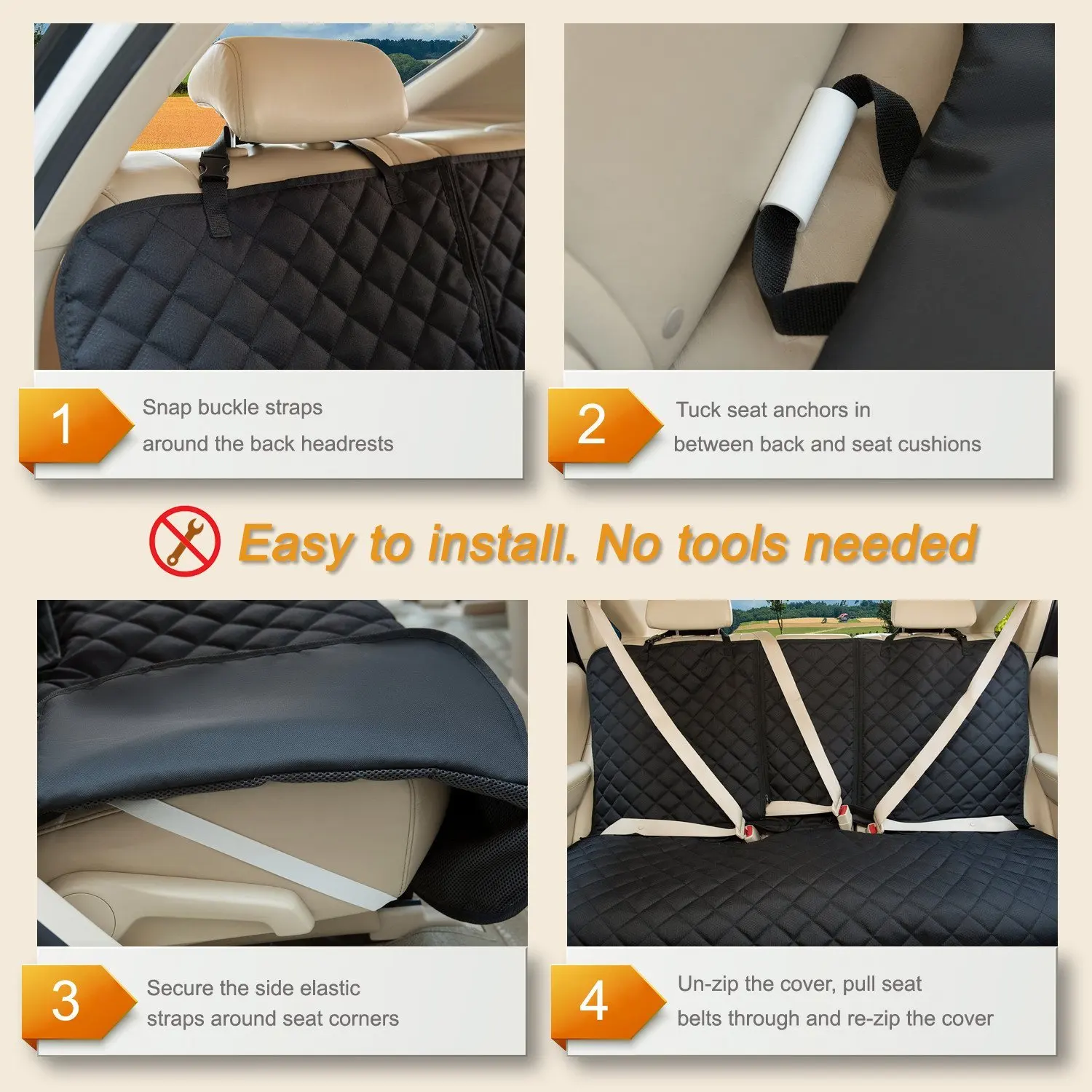 Luxury Pet Car Seat Protector Cover Set,Disposable Waterproof Dogs Car