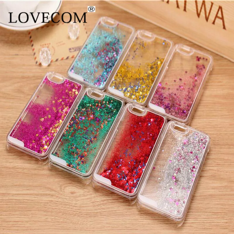 Glitter Stars Dynamic Liquid Quicksand Hard Case Cover For iPhone 4 4s Transparent Clear Phone Case