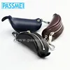 New Men's Genuine Leather Car Key Chain Holder With Clip Round Pouch Case