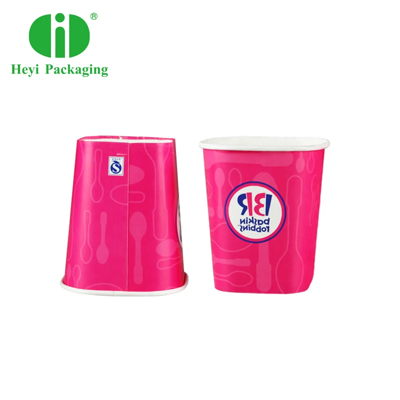 Square Paper Cup - Custom Design for Ice Cream & Coffee