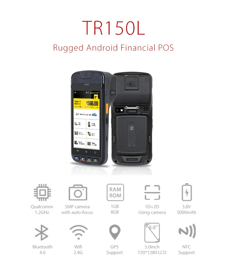 Android Edc Pos Terminal With Barcode Scanner\printer\nfc\ic Card ...