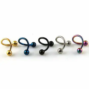 316l Surgical Stainless Steel Spiral Piercings,Twist Body Jewelry - Buy ...