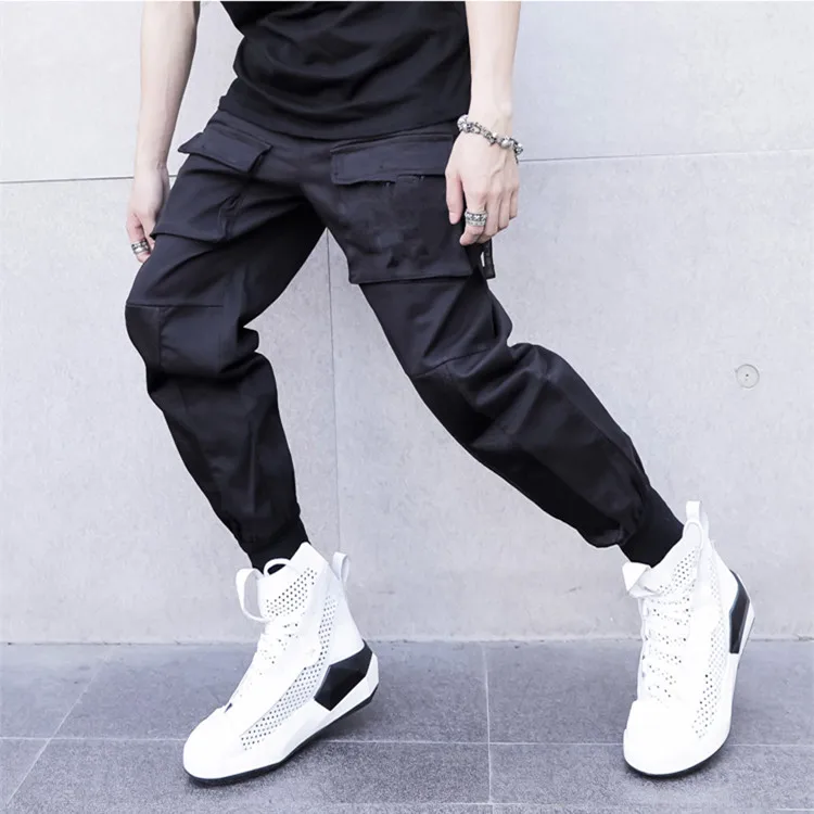 black jogger pants with pockets