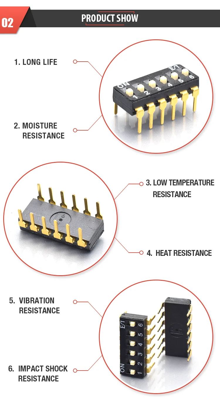 Rotary Encoder Switch 12 Pin 6 Position Dip Switches Slide Code Switch