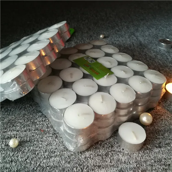 Cheap unscented white tea light candles 100 pack