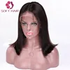 Malaysian human hair lace front wig natural color mermaid tail looking short human hair wig for black women