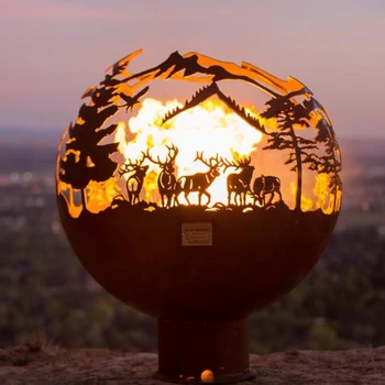 Fire Pit Globe With Deer